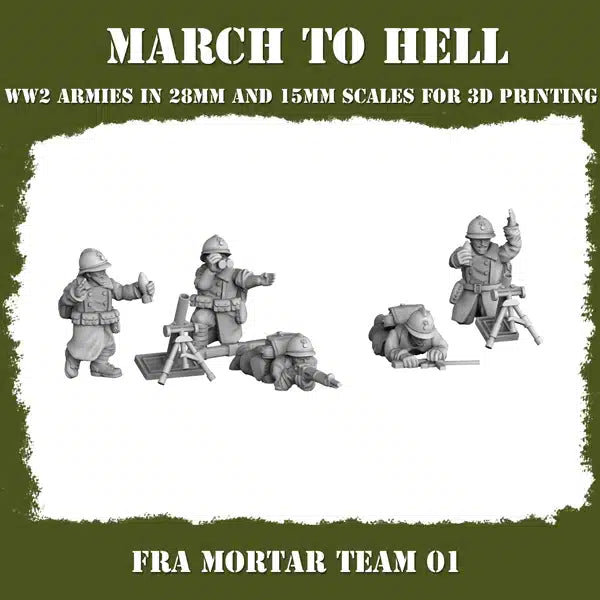 WW2 FRENCH ARMY MORTAR TEAM | 3DBreed 15mm Wargaming Miniatures