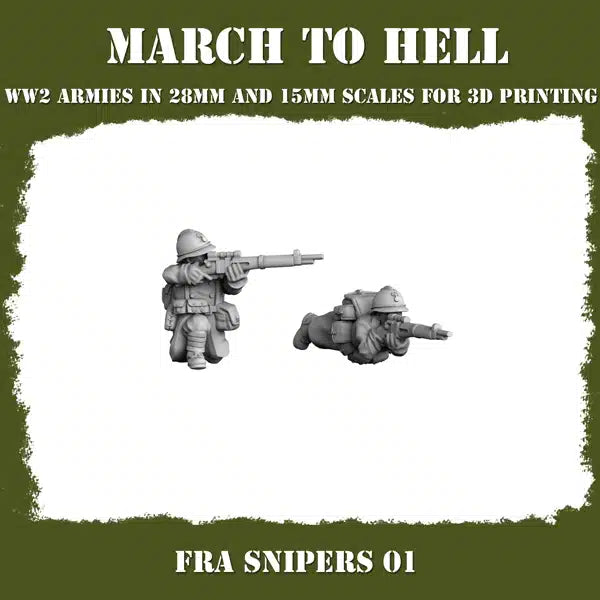 WW2 FRENCH ARMY SNIPERS | 3DBreed 15mm Wargaming Miniatures