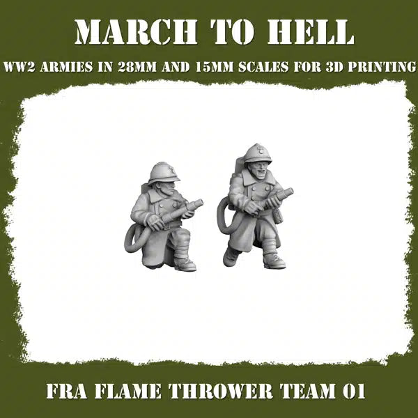 WW2 FRENCH ARMY FLAME THROWER TEAM | 3DBreed 15mm Wargaming Miniatures