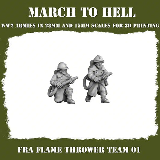 WW2 FRENCH ARMY FLAME THROWER TEAM | 3DBreed 15mm Wargaming Miniatures