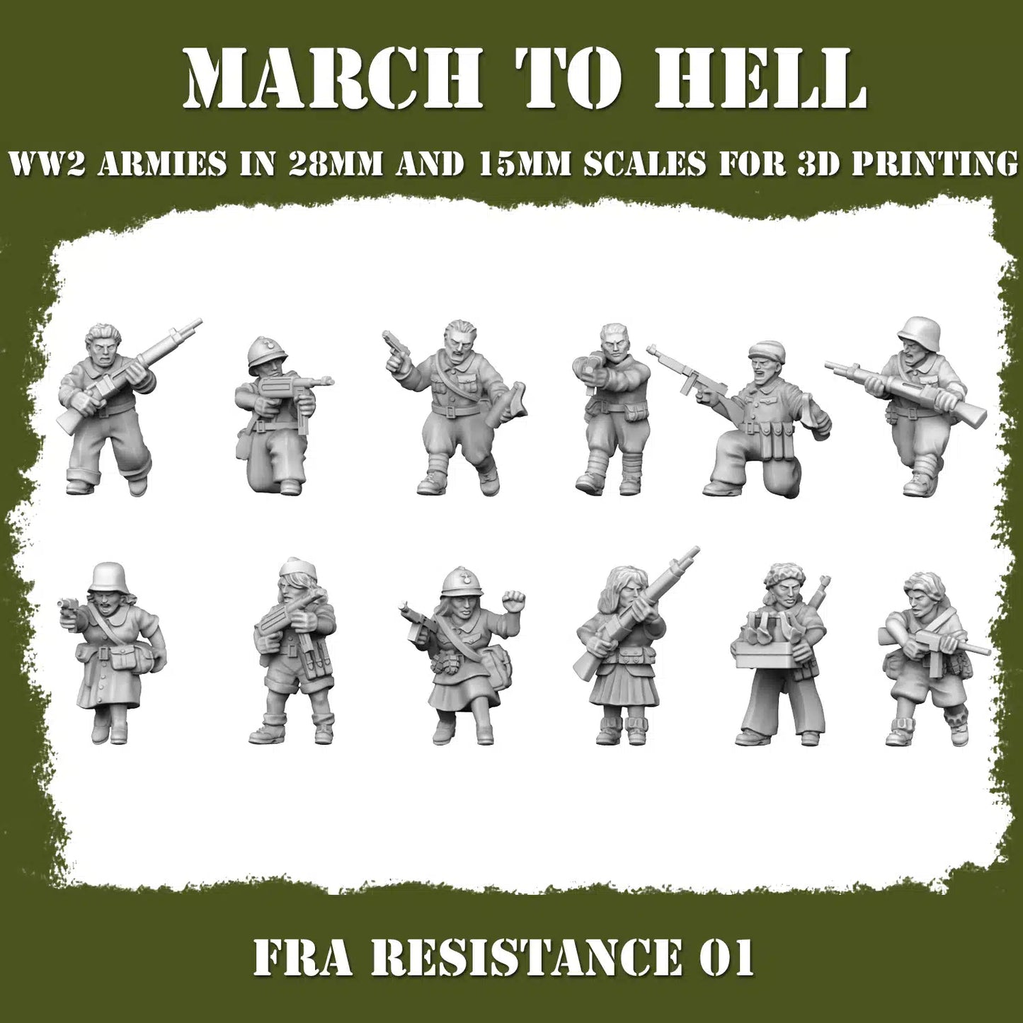 WW2 FRENCH ARMY RESISTANCE | 3DBreed 15mm Wargaming Miniatures