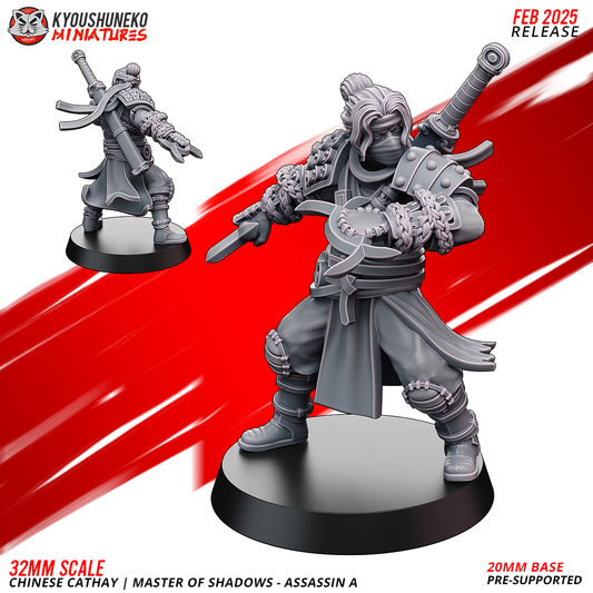 Cathay Shadow Blade Master A | Kyoushuneko 28/32mm Fantasy Wargaming Miniatures Role Playing Miniatures