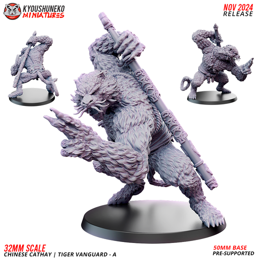 Cathay Tiger Vanguard A | Kyoushuneko 28/32mm Fantasy Wargaming Miniatures Role Playing Miniatures