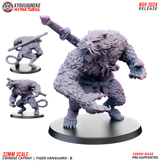 Cathay Tiger Vanguard B | Kyoushuneko 28/32mm Fantasy Wargaming Miniatures Role Playing Miniatures