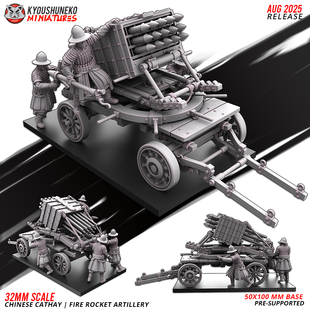 Cathay Rocket Battery | Kyoushuneko 28/32mm Fantasy Wargaming Miniatures Role Playing Miniatures
