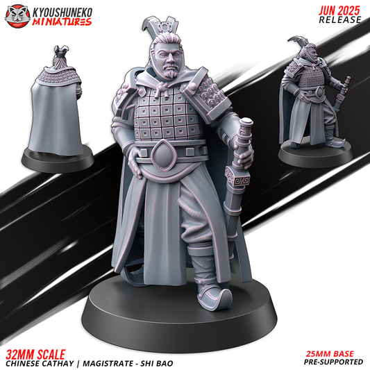 Cathay Magistrate Shi Bao | Kyoushuneko 28/32mm Fantasy Wargaming Miniatures Role Playing Miniatures