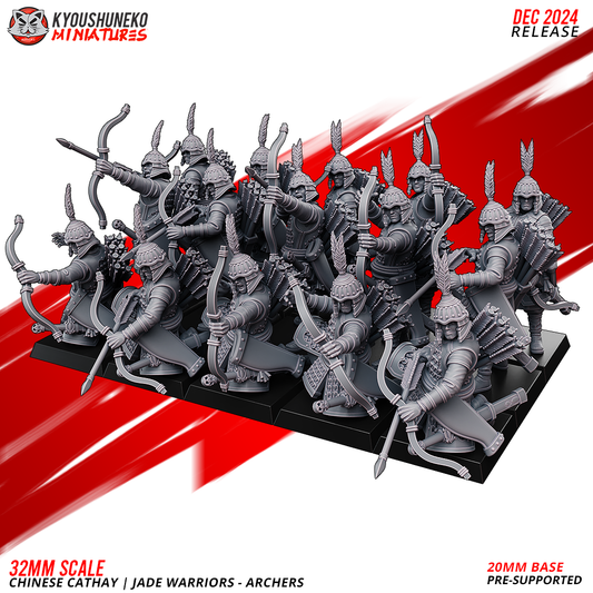 Cathay Jade Warriors Archers | Kyoushuneko 28/32mm Fantasy Wargaming Miniatures Role Playing Miniatures