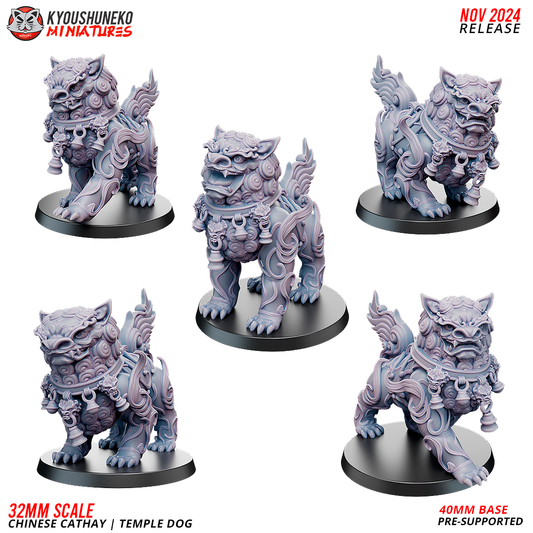 Cathay Temple Dogs | Kyoushuneko 28/32mm Fantasy Wargaming Miniatures Role Playing Miniatures