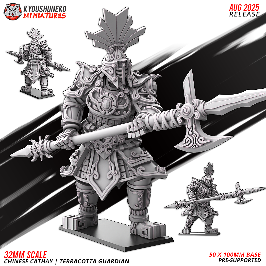 Cathay Terracotta Guardian | Kyoushuneko 28/32mm Fantasy Wargaming Miniatures Role Playing Miniatures