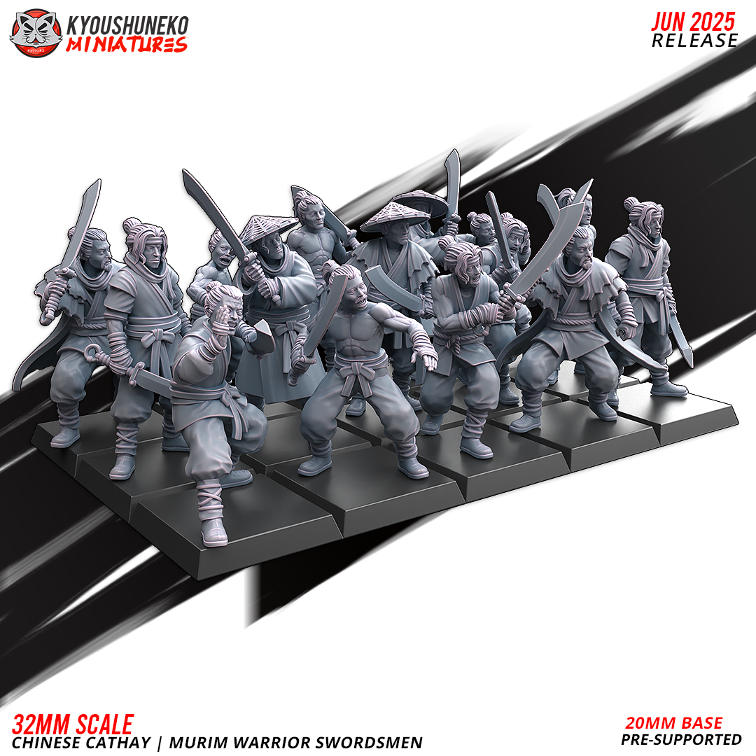 Cathay Murim Warrior Swordsmen | Kyoushuneko 28/32mm Fantasy Wargaming Miniatures Role Playing Miniatures