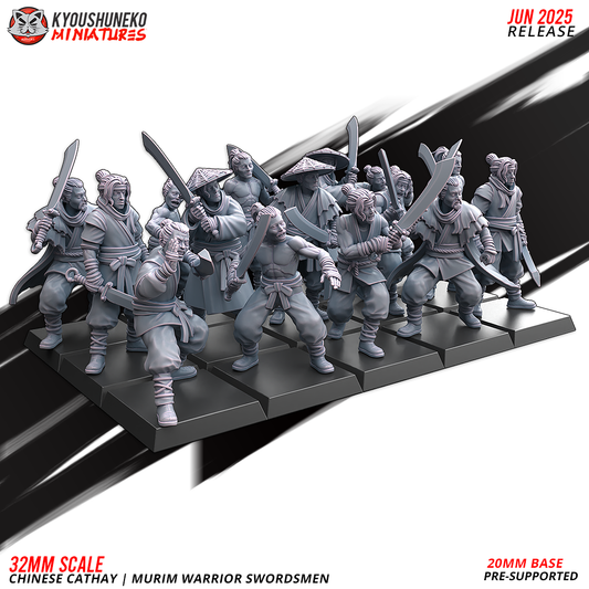 Cathay Murim Warrior Swordsmen | Kyoushuneko 28/32mm Fantasy Wargaming Miniatures Role Playing Miniatures