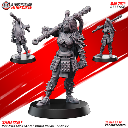 Crab Clan Ohida Imichi Kanabo | Kyoushuneko 28/32mm Fantasy Wargaming Miniatures Role Playing Miniatures