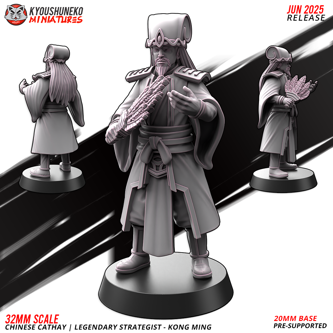 Cathay Strategist Kong Ming | Kyoushuneko 28/32mm Fantasy Wargaming Miniatures Role Playing Miniatures