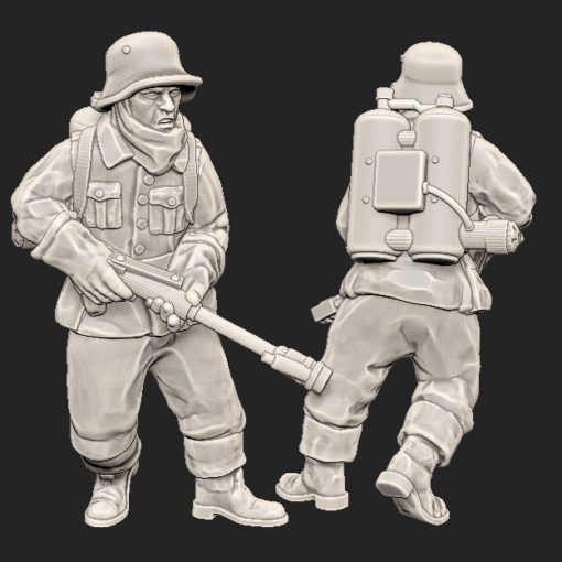 Finnish Soldier with Flamethrower | Propylene Foliescu 28mm WW2 Wargaming Miniatures Role Playing Miniatures