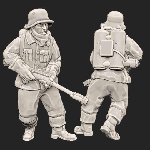 Finnish Soldier with Flamethrower | Propylene Foliescu 28mm WW2 Wargaming Miniatures