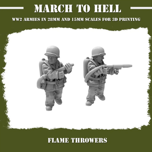 WW2 UNITES STATES MARINES (USM) FLAME THROWER TEAM | 3DBreed 15mm Wargaming Miniatures