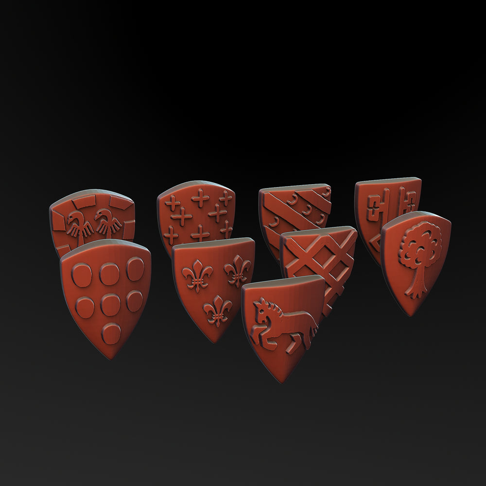 Medieval Shields Pack - French Knights | 3DBreed 15mm Wargaming Miniatures