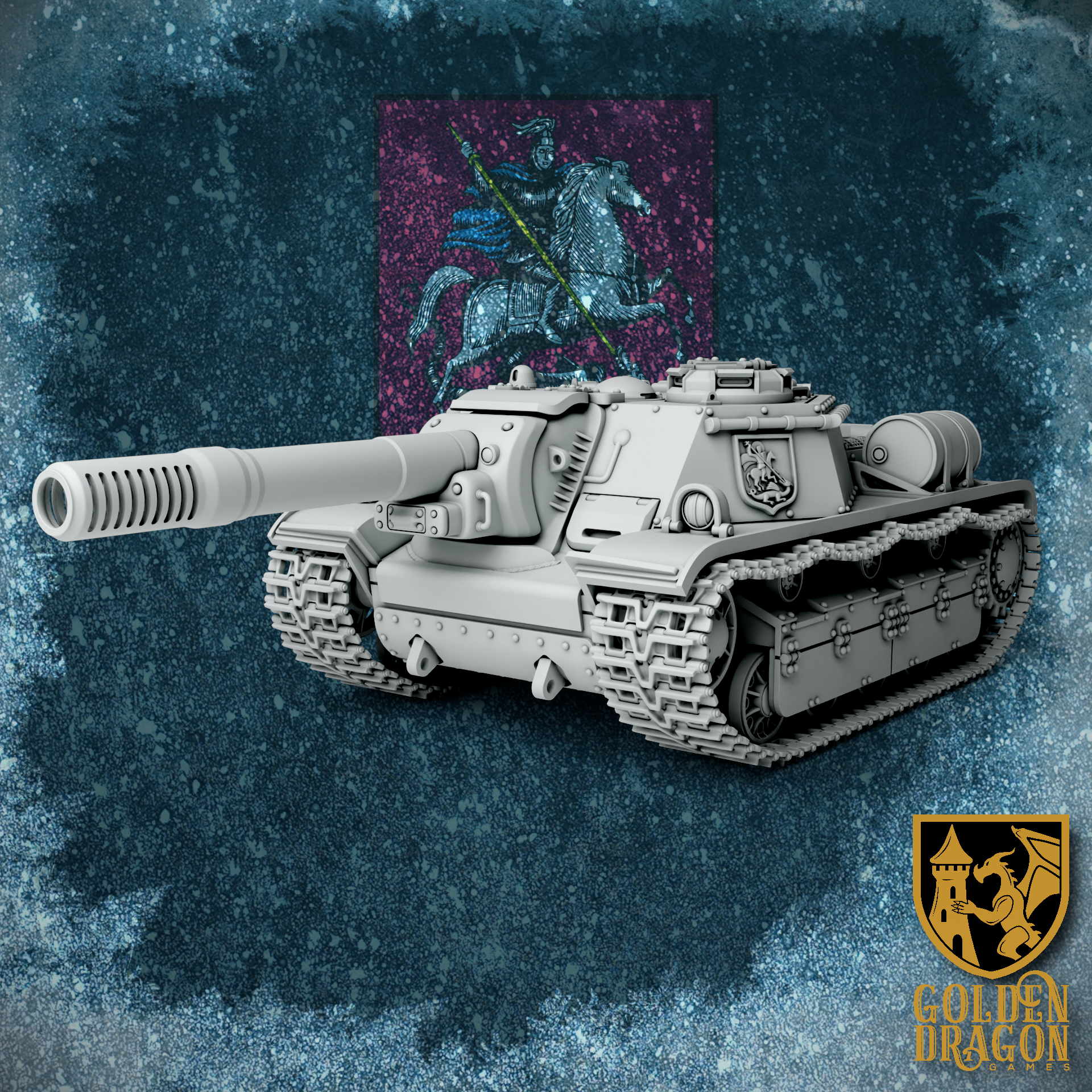 Russian Empire SU-38 ’St. Georg’ Tank Destroyer | Golden Dragon Games Weird WW2 Role Playing Miniatures