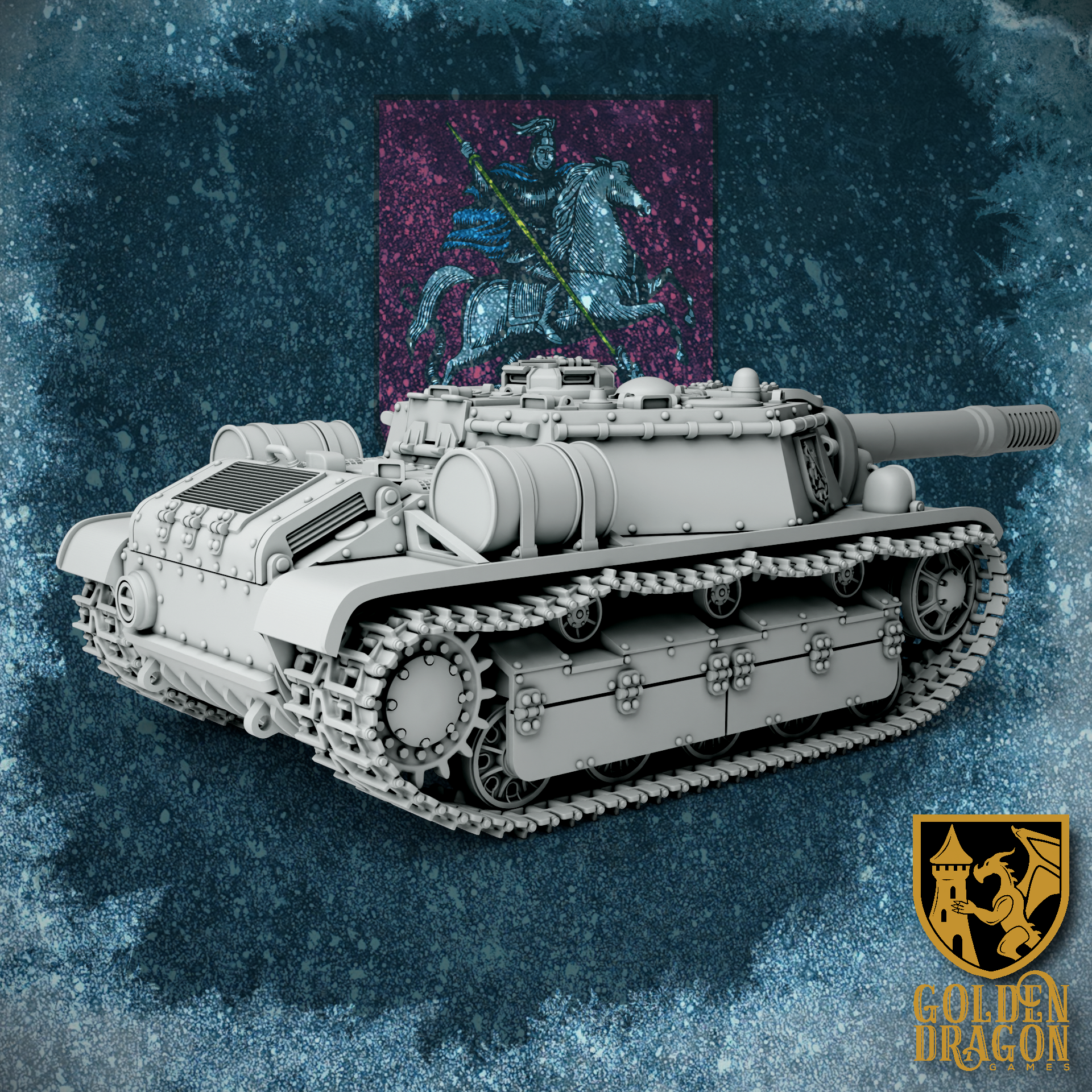 Russian Empire SU-38 ’St. Georg’ Tank Destroyer | Golden Dragon Games Weird WW2 Role Playing Miniatures