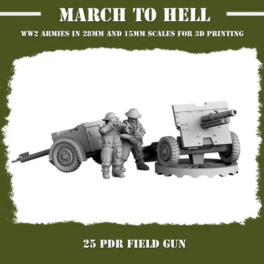 WW2 BRITISH GB 25 PDR FIELD GUN | 3DBreed 15mm Wargaming Miniatures