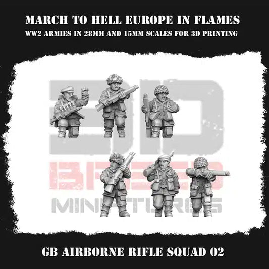 WW2 GB AIRBORNE RIFLESQUAD 02 | 3DBreed 15mm Wargaming Miniatures