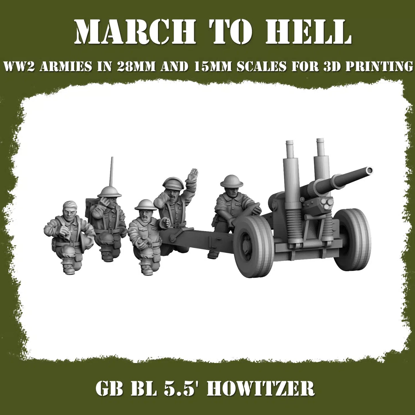 WW2 BRITISH ARMY BL 5 5 HW | 3DBreed 15mm Wargaming Miniatures