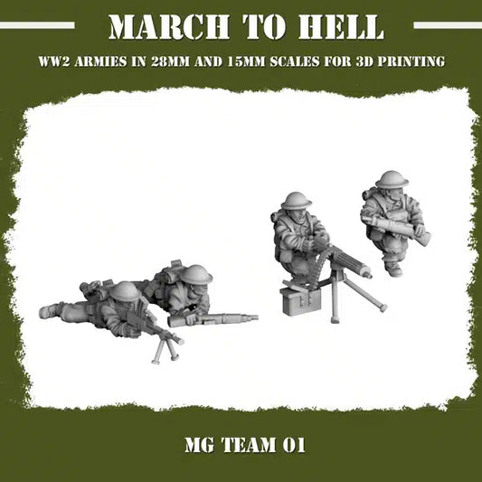 WW2 BRITISH GB MG TEAM | 3DBreed 15mm Wargaming Miniatures