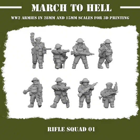 WW2 BRITISH GB RIFLE SQUAD | 3DBreed 15mm Wargaming Miniatures