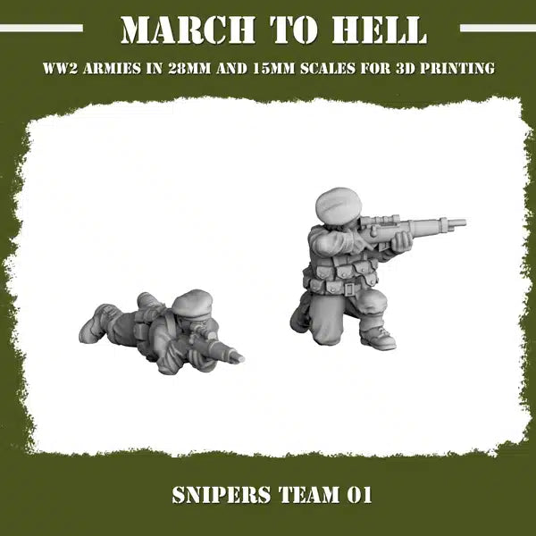 WW2 BRITISH ARMY GB SNIPER TEAM | 3DBreed 15mm Wargaming Miniatures