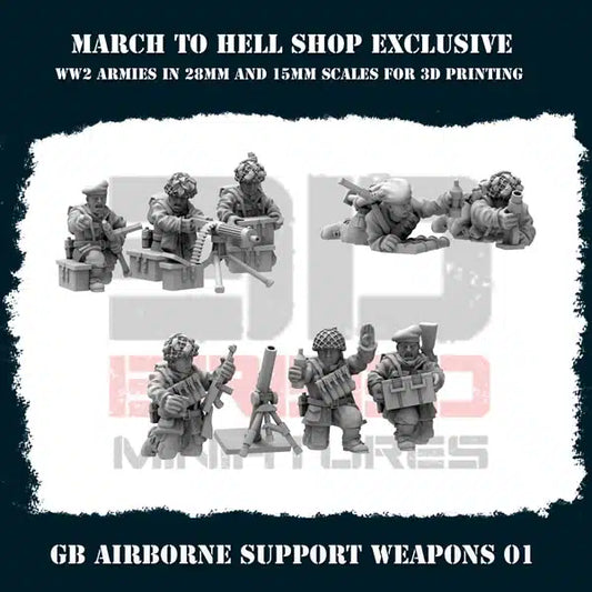 WW2 GB AIRBORNE SUPPORT WEAPONS | 3DBreed 15mm Wargaming Miniatures