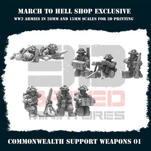 WW2 GB COMMONWEALTH AIRBORNE SUPPORT WEAPONS | 3DBreed 15mm Wargaming Miniatures