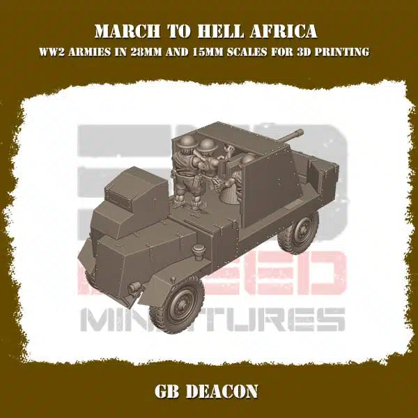 WW2 BRITISH ARMY AFRICA DEACON | 3DBreed 15mm Wargaming Miniatures