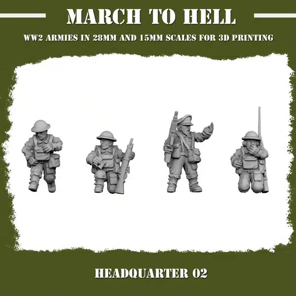 WW2 BRITISH GB HQ 02 | 3DBreed 15mm Wargaming Miniatures