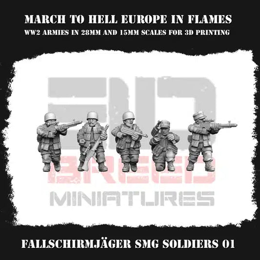 WW2 German Army (Fallschirmjäger) SMG SOLDIERS | 3DBreed 15mm Wargaming Miniatures