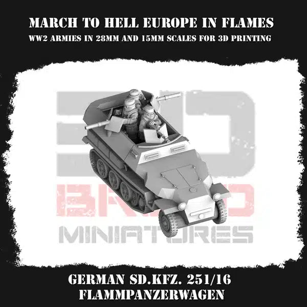WW2 GERMAN ARMY (WEHRMACHT) FLAMMPANZERWAGEN | 3DBreed 15mm Wargaming Miniatures