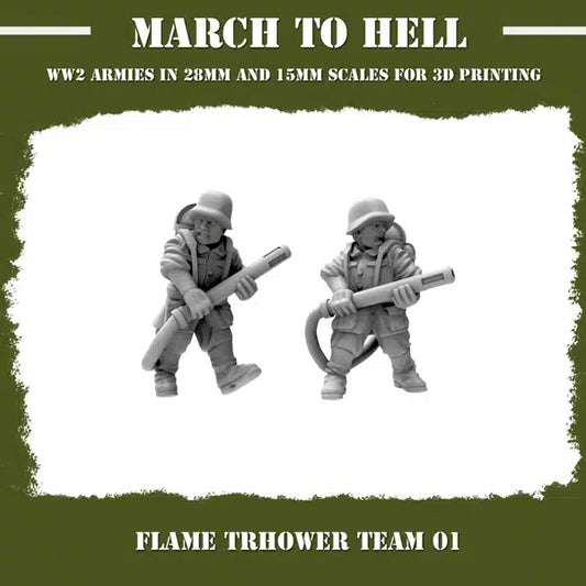 WW2 GERMAN ARMY (WEHRMACHT) FLAME TRHOWER | 3DBreed 15mm Wargaming Miniatures