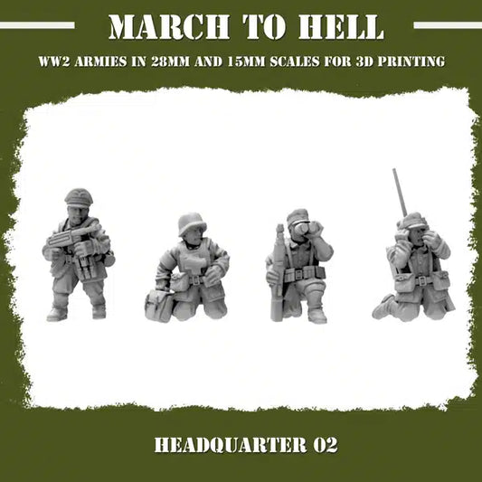 WW2 GERMAN ARMY (WEHRMACHT) HQ 02 | 3DBreed 15mm Wargaming Miniatures