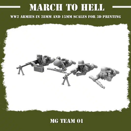 WW2 GERMAN ARMY (WEHRMACHT) MG TEAM | 3DBreed 15mm Wargaming Miniatures