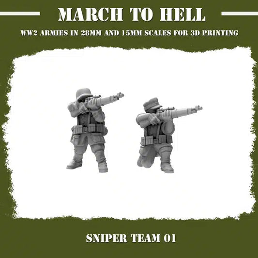 WW2 GERMAN ARMY (WEHRMACHT) SNIPER TEAM | 3DBreed 15mm Wargaming Miniatures