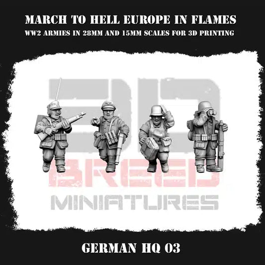 WW2 GERMAN (WEHRMACHT) HQ 03 | 3DBreed 15mm Wargaming Miniatures