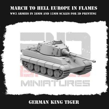 WW2 GERMAN EIF KING TIGER | 3DBreed 15mm Wargaming Miniatures