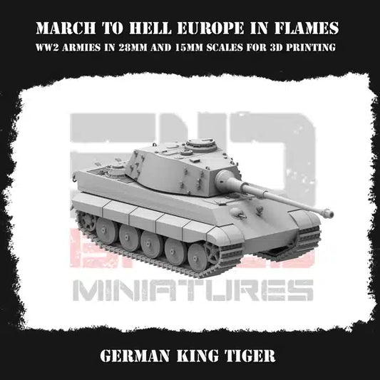 WW2 GERMAN EIF KING TIGER | 3DBreed 15mm Wargaming Miniatures