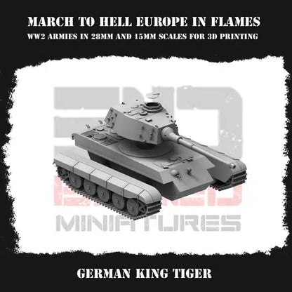 WW2 GERMAN EIF KING TIGER | 3DBreed 15mm Wargaming Miniatures