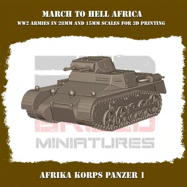 WW2 AFRICA KORPS PANZER I | 3DBreed 15mm Wargaming Miniatures