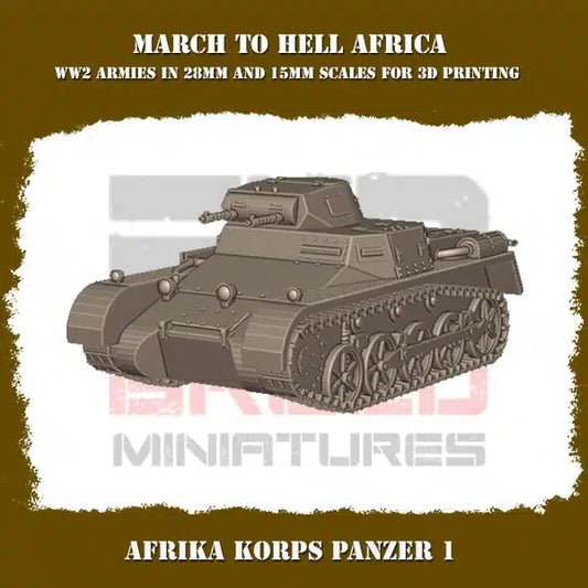 WW2 AFRICA KORPS PANZER I | 3DBreed 15mm Wargaming Miniatures