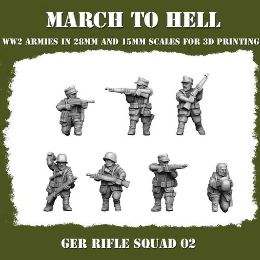 WW2 GERMAN ARMY (WEHRMACHT) RIFLE SQUAD | 3DBreed 15mm Wargaming Miniatures