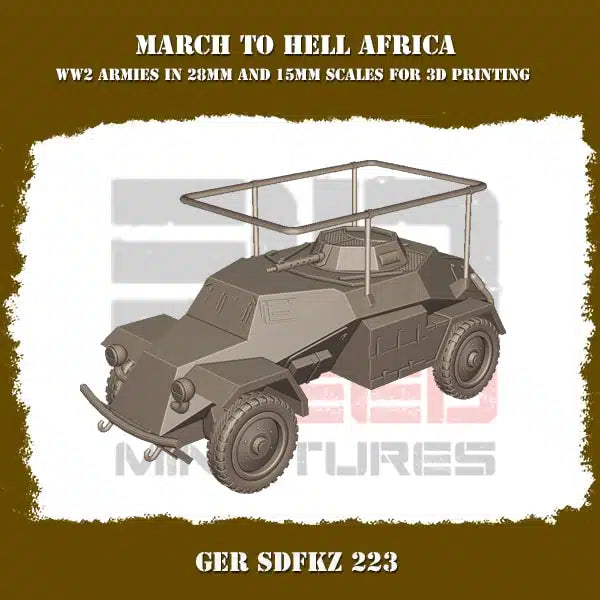 WW2 AFRICA KORPS SDKFZ 223 | 3DBreed 15mm Wargaming Miniatures