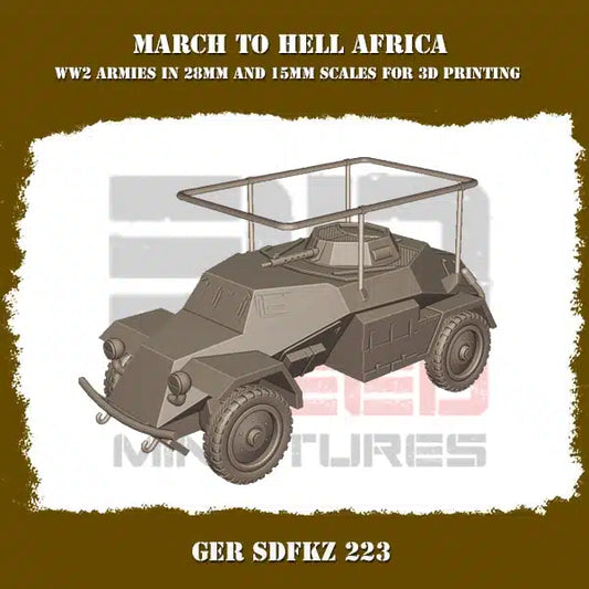 WW2 AFRICA KORPS SDKFZ 223 | 3DBreed 15mm Wargaming Miniatures