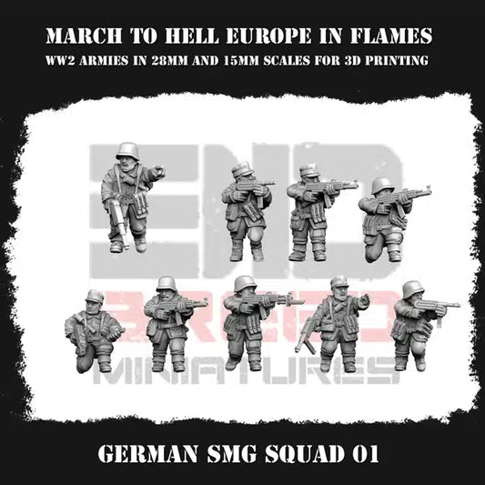 WW2 German Army (Wehrmacht) SMG SQUAD | 3DBreed 15mm Wargaming Miniatures