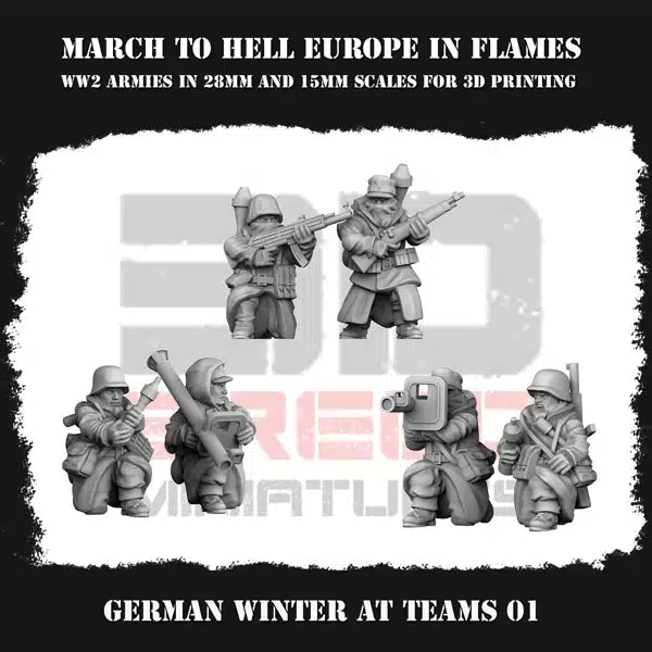 WW2 GERMAN EIF AT TEAMS | 3DBreed 15mm Wargaming Miniatures